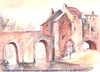 Cartoon: Elvett Bridge Durham England (small) by jjjerk tagged merriott,elvett,bridge,durham,england,cartoon,english,painter,artist,river