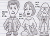 Cartoon: Hear see and do no evil (small) by jjjerk tagged hear,see,do,no,evil,cartoon,caricature,man,girl,boy