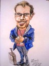 Cartoon: Kevin Millar (small) by jjjerk tagged kevin,miller,millar,millor,artist,art,in,the,open,cartoon,caricature,wexford,paint,glasses,quick,draw