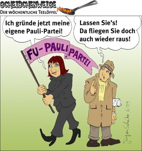 Cartoon: Scheibchenweise 168 (medium) by Scheibe tagged gabriele,pauli,freie,wähler,union,partei,parteigründung,friede,freude,eierkuchen