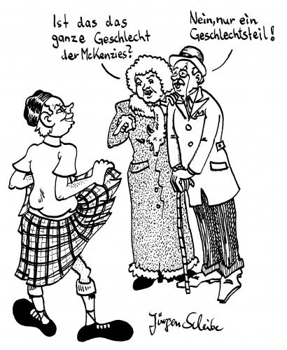 Cartoon: Single Malt Witze 01 (medium) by Scheibe tagged schotte,schottenrock,exhibitionist,ehepaar