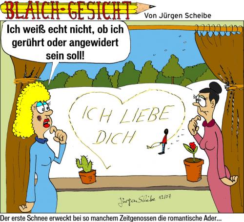 Cartoon: Valentinsgrüße (medium) by Scheibe tagged valentinstag,gelber,schnee