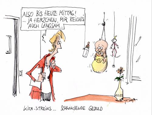 Cartoon: kita-streiks (medium) by plassmann tagged kids,education