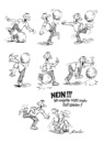 Cartoon: Ball spielen (small) by Michael Becker tagged ball spieler handball fußball schießen rollen werfen