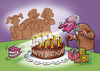 Cartoon: Happy Birthday (small) by Michael Becker tagged geburtstag,torte,kerzen,gebiss,alter,mann,geschenk
