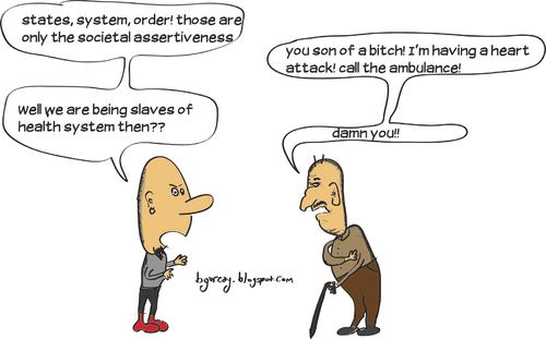 Cartoon: Anarchy of grandchild (medium) by bgurcay tagged anarchy,cartoon,comic