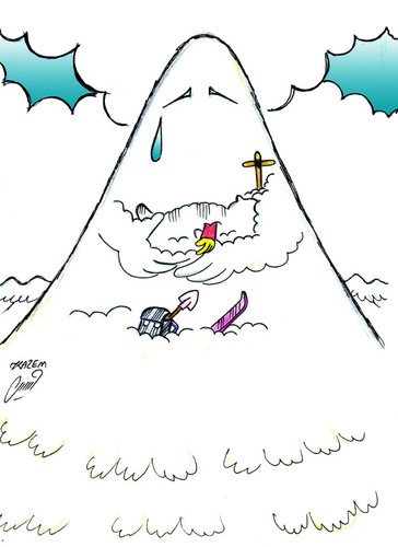 Cartoon: avalanche (medium) by Hossein Kazem tagged avalanche
