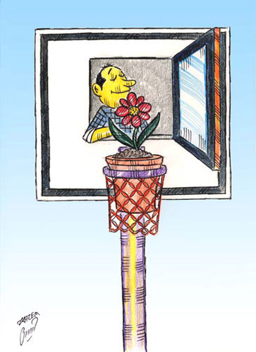 Cartoon: basket (medium) by Hossein Kazem tagged basket