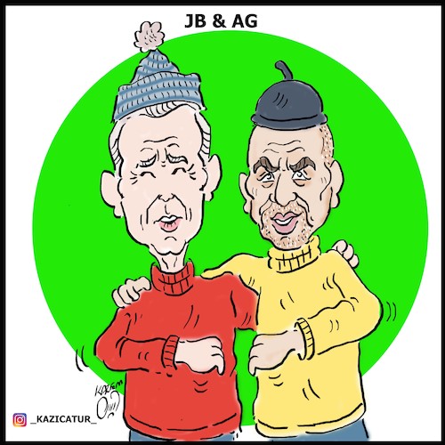 Cartoon: biden and ghani (medium) by Hossein Kazem tagged biden,and,ghani