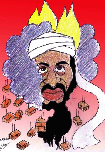 Cartoon: bin laden (medium) by Hossein Kazem tagged laden,bin