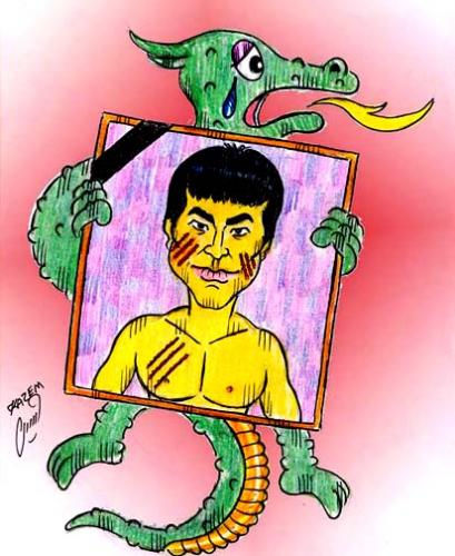 Cartoon: Bruce Lee (medium) by Hossein Kazem tagged bruce,lee