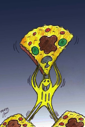 Cartoon: cheese (medium) by Hossein Kazem tagged pizzapitch