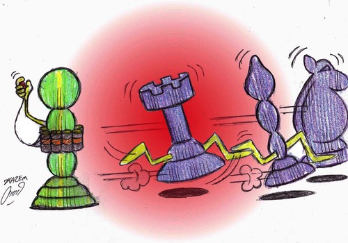 Cartoon: chess (medium) by Hossein Kazem tagged chess
