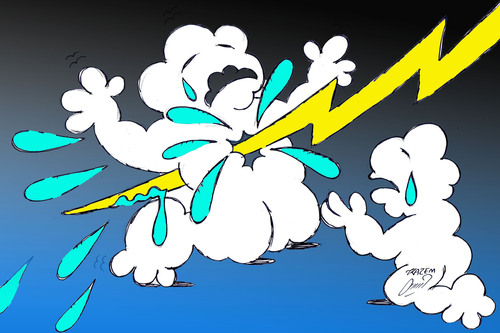 Cartoon: cloud (medium) by Hossein Kazem tagged cloud
