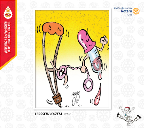 Cartoon: end polio (medium) by Hossein Kazem tagged end,polio