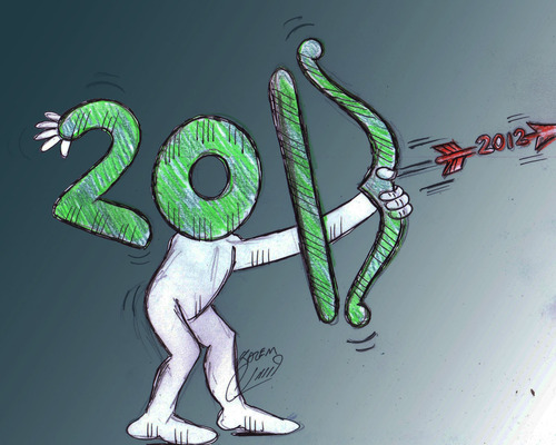 Cartoon: happy new year (medium) by Hossein Kazem tagged year,new,happy