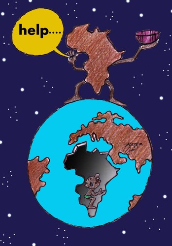 Cartoon: help to africa (medium) by Hossein Kazem tagged help,to,africa