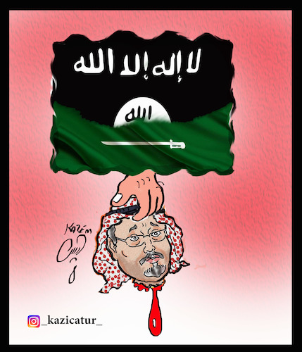 Cartoon: khashoggi (medium) by Hossein Kazem tagged khashoggi