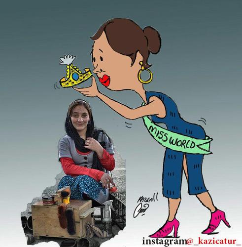 Cartoon: miss world (medium) by Hossein Kazem tagged miss,world