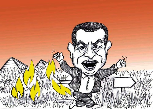 Cartoon: mubarak (medium) by Hossein Kazem tagged mubarak