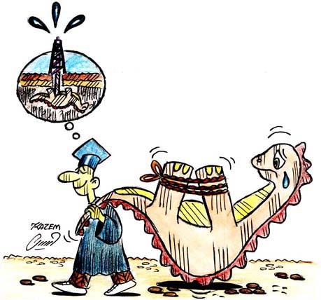 Cartoon: oil.. (medium) by Hossein Kazem tagged oil