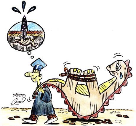 Cartoon: oil (medium) by Hossein Kazem tagged oil