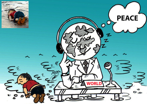 Cartoon: peace (medium) by Hossein Kazem tagged peace