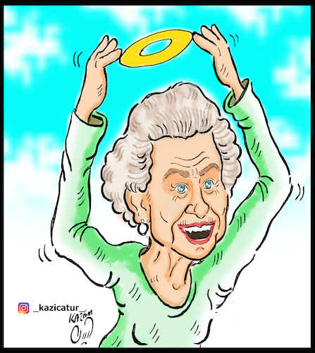 Cartoon: queen elizabeth II (medium) by Hossein Kazem tagged queen,elizabeth,ii