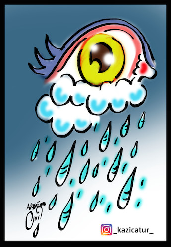 Cartoon: rainy eye (medium) by Hossein Kazem tagged rainy,eye
