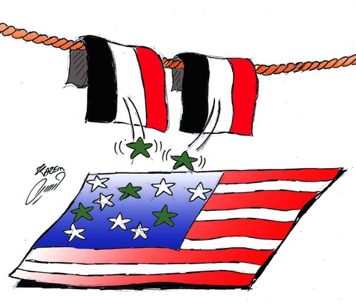 Cartoon: stars war (medium) by Hossein Kazem tagged stars,war