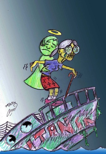 Cartoon: titanik (medium) by Hossein Kazem tagged titanik