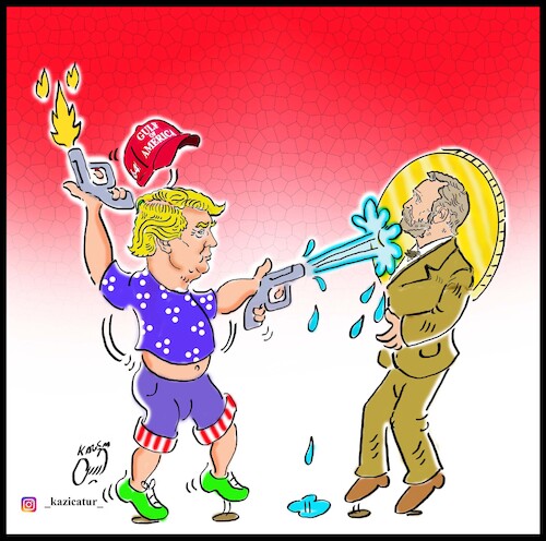 Cartoon: trump and nobel (medium) by Hossein Kazem tagged trump,nobel,peace