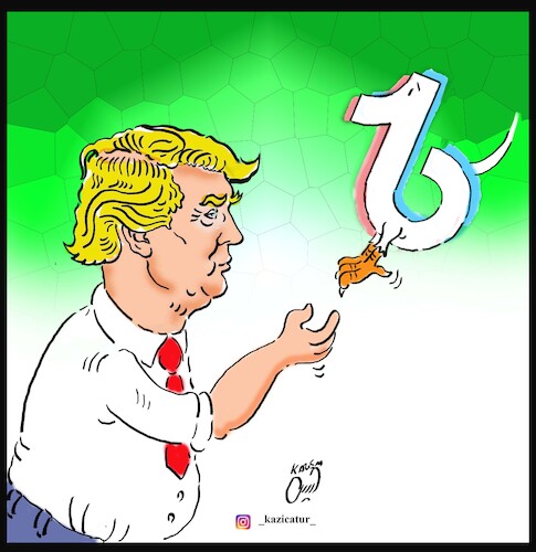 Cartoon: trump tiktok (medium) by Hossein Kazem tagged trump,tiktok