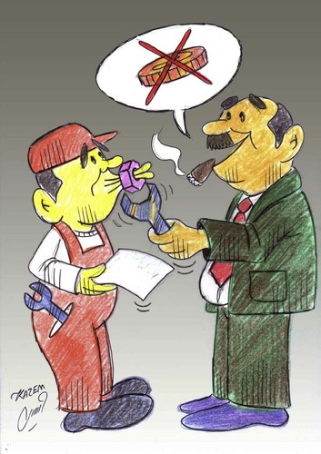 Cartoon: worker (medium) by Hossein Kazem tagged worker