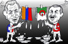 Cartoon: erdogan and sarkozy (small) by Hossein Kazem tagged erdogan,and,sarkozy