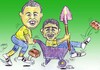 Cartoon: Ronaldo and Bebeto at the new Ma (small) by Hossein Kazem tagged ronaldo,and,bebeto,at,the,new,maracana