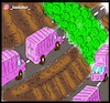 Cartoon: truckers in england (small) by Hossein Kazem tagged truckers,in,england