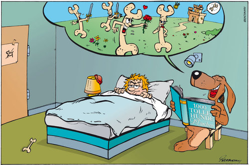 Cartoon: Dog Tales (medium) by Gabor Toons tagged dog,bedtime,story,fairy,tale