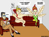 Cartoon: Modern Romance  What is love? (small) by DaD O Matic tagged romance,relatioships,cupid,fairy,divorce,therapy