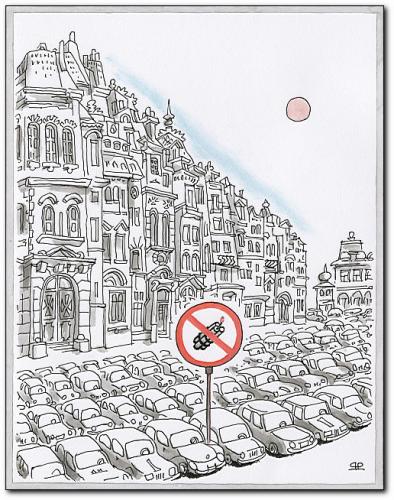 Cartoon: city parking (medium) by penapai tagged bomb,autobombe,anschlag,attentat,terrorismus,al qaida,bombenanschlag,drohung,fanatiker,fanatismus,fundamentalismus,jihad,märtyrer,osama bin laden,radikalismus,religion,selbstmordattentat,taliban,terroranschlag,terror,parkplatz,colleteral damage,verbotsschild,sprengstoff,suizidbomber,zivilopfer,bombendrohung,al,qaida,osama,bin,laden,colleteral,damage,verkehr,falle,willkür,ahnungslos,unvorhersehbar,parkplatzkrieg,parklücke,parkplatzmangel,krieg