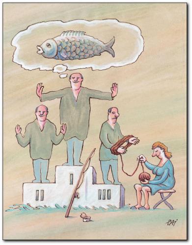 Cartoon: fishing (medium) by penapai tagged classification,,treppchen,podest,sieger,gewinner,sportler,traum,vorstellung,wunsch,fisch,fischer,angeln