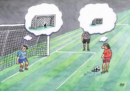 Cartoon: football 5 (medium) by penapai tagged sport,torwart,größe,spieler,elfmeter,entfernung,schwierigkeit