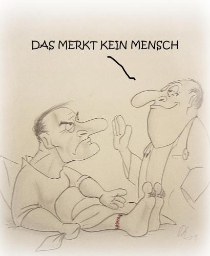 Cartoon: DAS MERKT KEIN MENSCH (medium) by philipolippi tagged arzt,kunstfehler,doktor