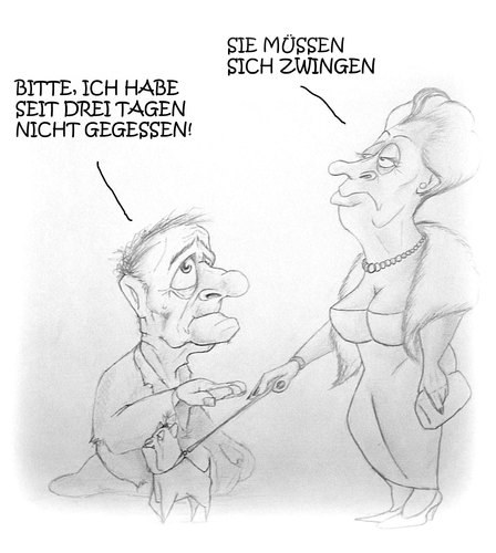 Cartoon: Zwang (medium) by philipolippi tagged bettler,essstörung,zwang