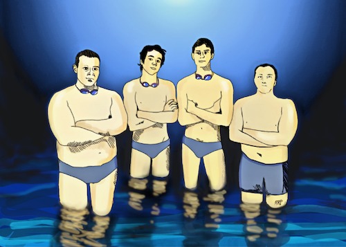 Cartoon: 4 SWIMMERS (medium) by tonyp tagged arp,swimmers