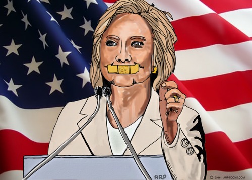 Cartoon: Bandaid Hillary (medium) by tonyp tagged arp,hillary,usa,election,politics