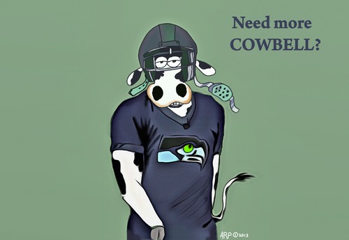 Cartoon: Cow bell (medium) by tonyp tagged arp,cow,music,song,tonyp,toys,american,toy,cook,cooking,food,football