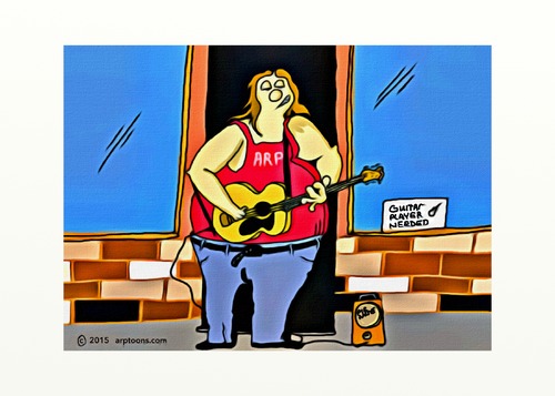 Cartoon: Gert ready to JAM! (medium) by tonyp tagged arp,musicians,artist,cartoonist,arptoons