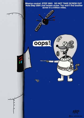 Cartoon: OOPS (medium) by tonyp tagged arptoons,arp,space,mouse,oops
