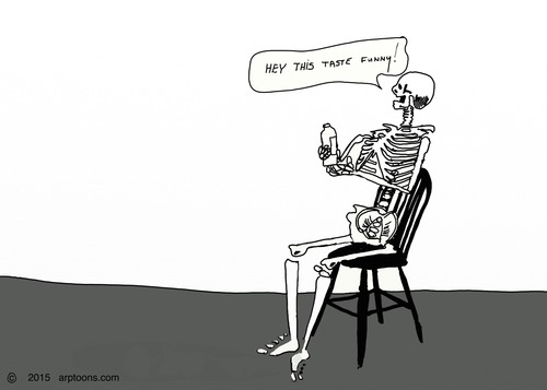 Cartoon: Tastes funny (medium) by tonyp tagged arp,drink,arptoons,skeleton
